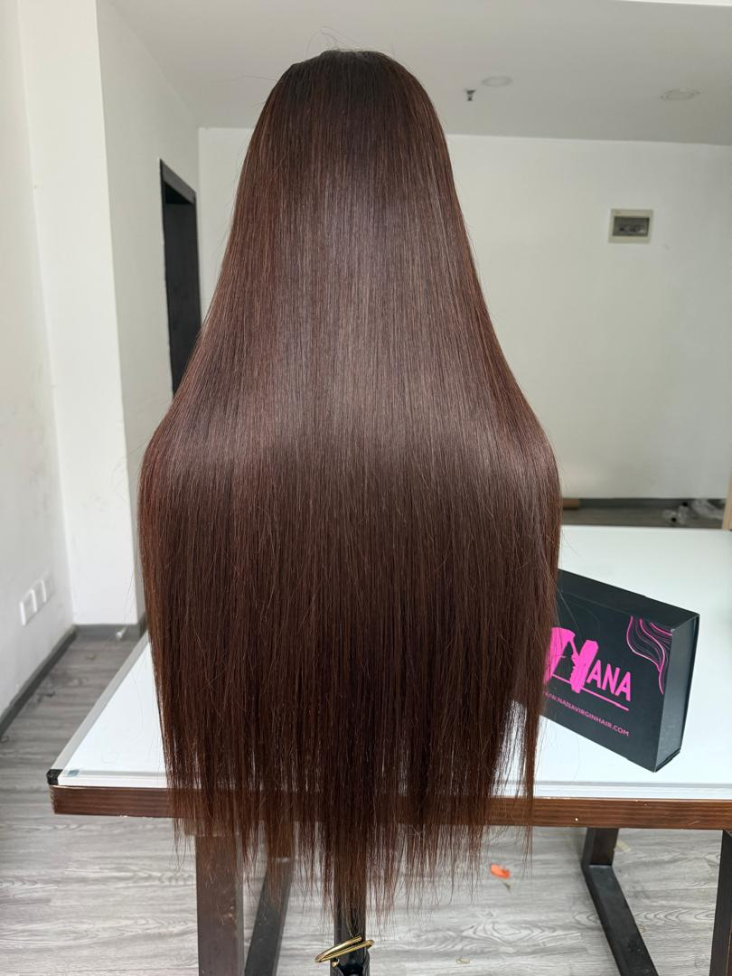 Raw Hair Straight #4 color Wigs
