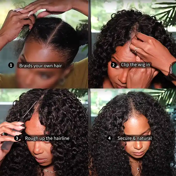 Raw/Virgin Hair Deep Wave V Part Wig U Part Wig Pineapple Wave U Part Wig