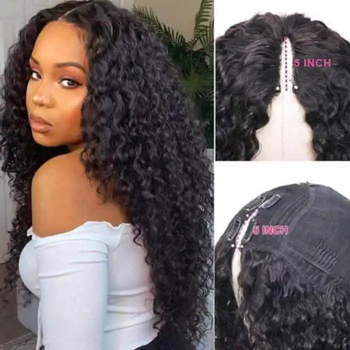 Raw/Virgin Hair Deep Wave V Part Wig U Part Wig Pineapple Wave U Part Wig