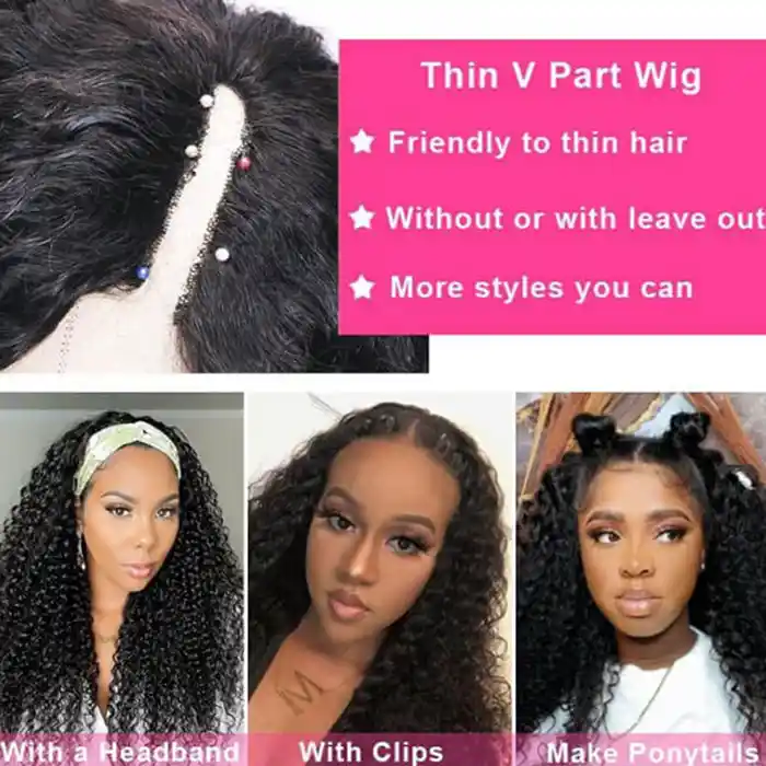 Raw/Virgin Hair Deep Wave V Part Wig U Part Wig Pineapple Wave U Part Wig