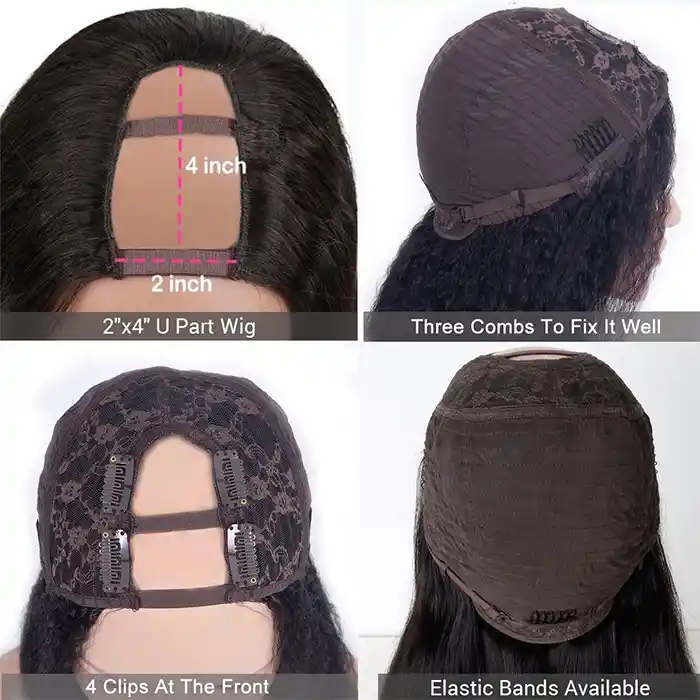 Raw/Virgin Hair Italian Curly V Part Wig U Shape Wig Italian Wave U Part Wig