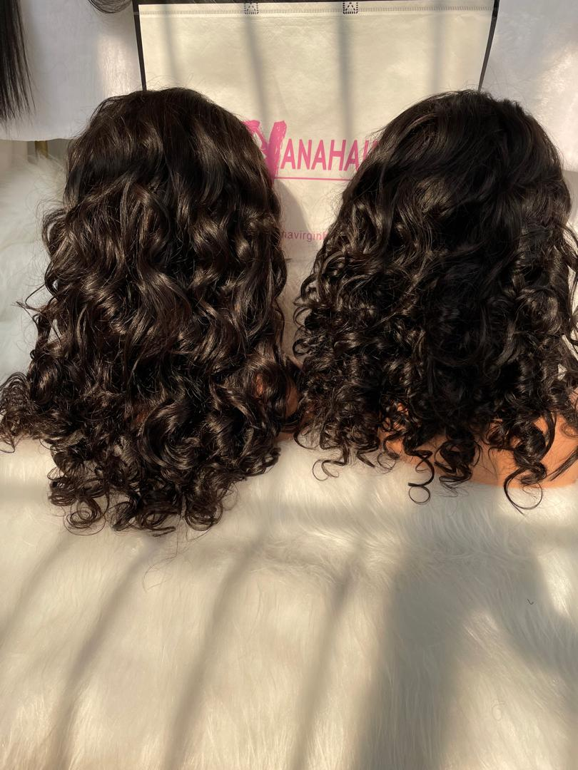 200% Virgin Half Wig None Lace Wig Wear And Go Wig 200% Density