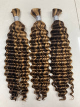 wholesale bulk hair vendor unprocessed raw human hair bulk deep wave bulk braiding human hair