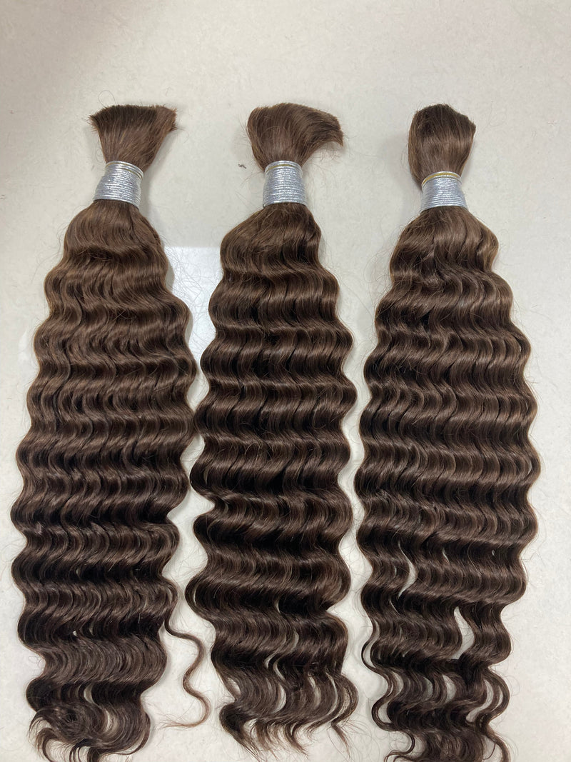 wholesale bulk hair vendor unprocessed raw human hair bulk deep wave bulk braiding human hair