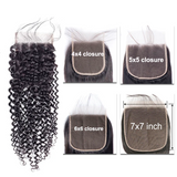Wholesale vendor virgin human hair Lace closure transparent lace HD lace closure Curly  4x4/5x5/6x6/7x7