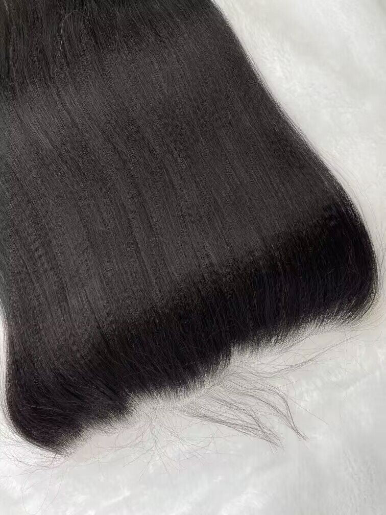 Wholesale virgin hair hd lace frontal transparent lace frontal in Yaki Straight 13x4/13x6