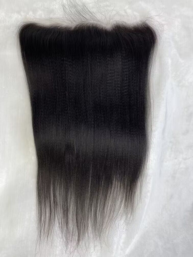 Wholesale virgin hair hd lace frontal transparent lace frontal in Yaki Straight 13x4/13x6