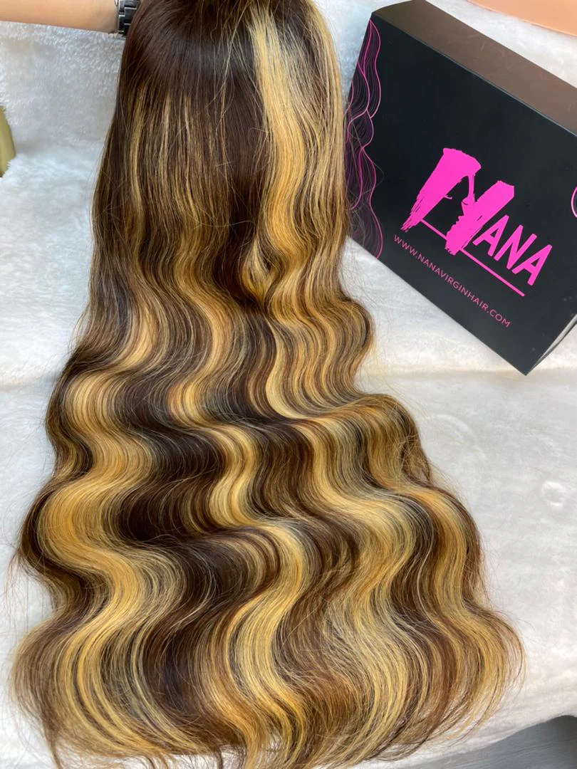 Virgin Body Wave Highlight Wig 13x4/13x6 Wigs Wavy Ombre Honey Blonde Lace Frontal Wig 4/27