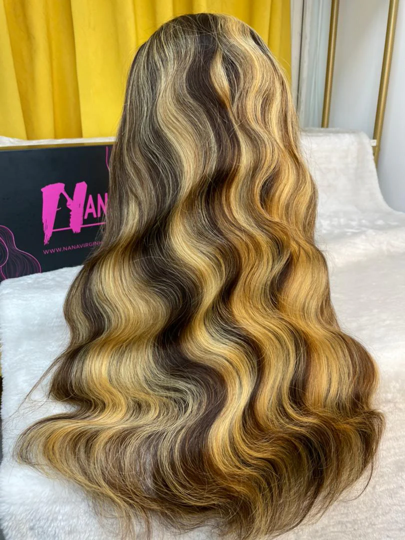 Virgin Body Wave Highlight Wig 13x4/13x6 Wigs Wavy Ombre Honey Blonde Lace Frontal Wig 4/27