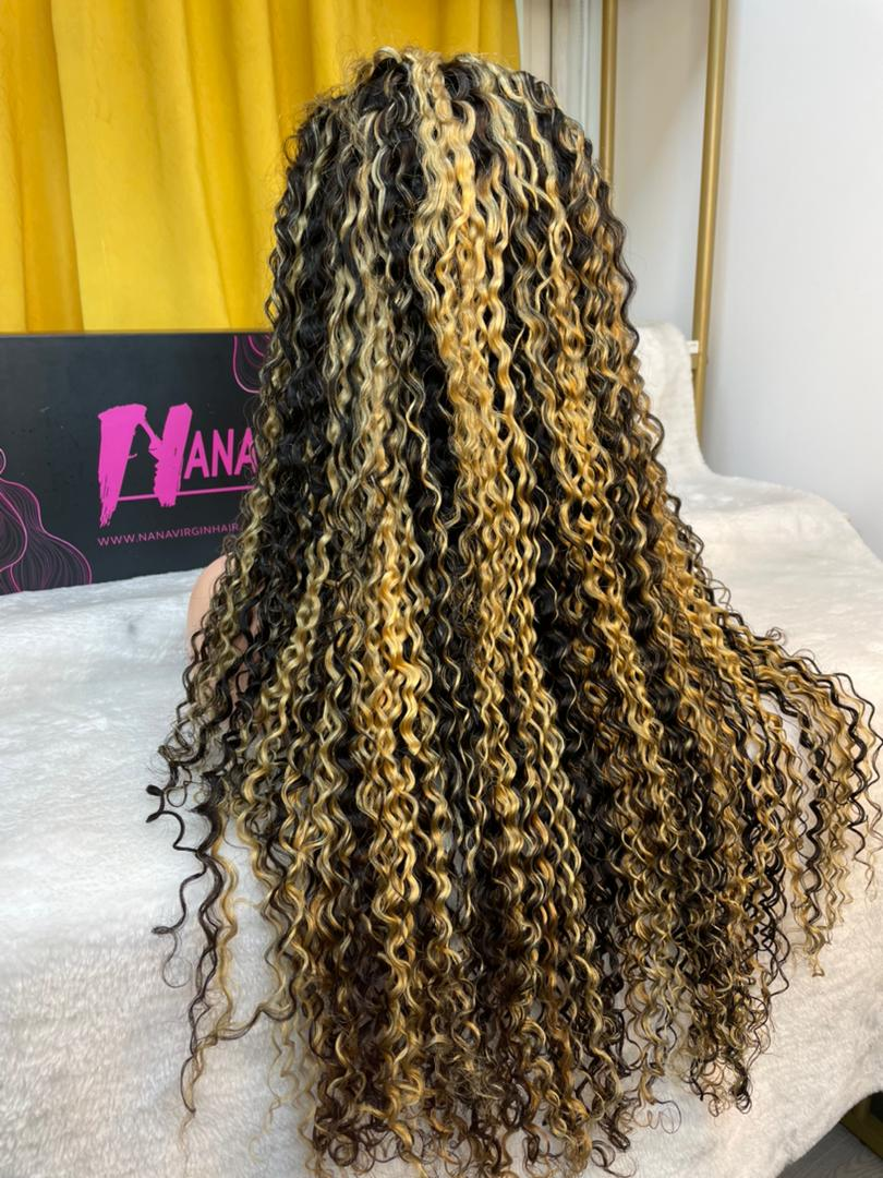 Highlight Hair Curly Wig
