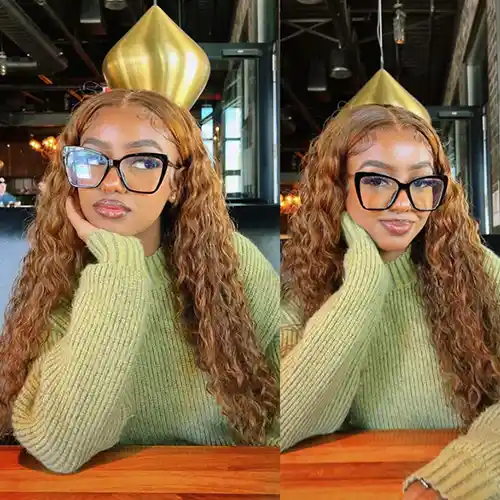 Virgin Water Wave Highlight Wig 13x4/13x6 HD Lace Frontal Wig #4/27 Piano Color Natural Wave Wig