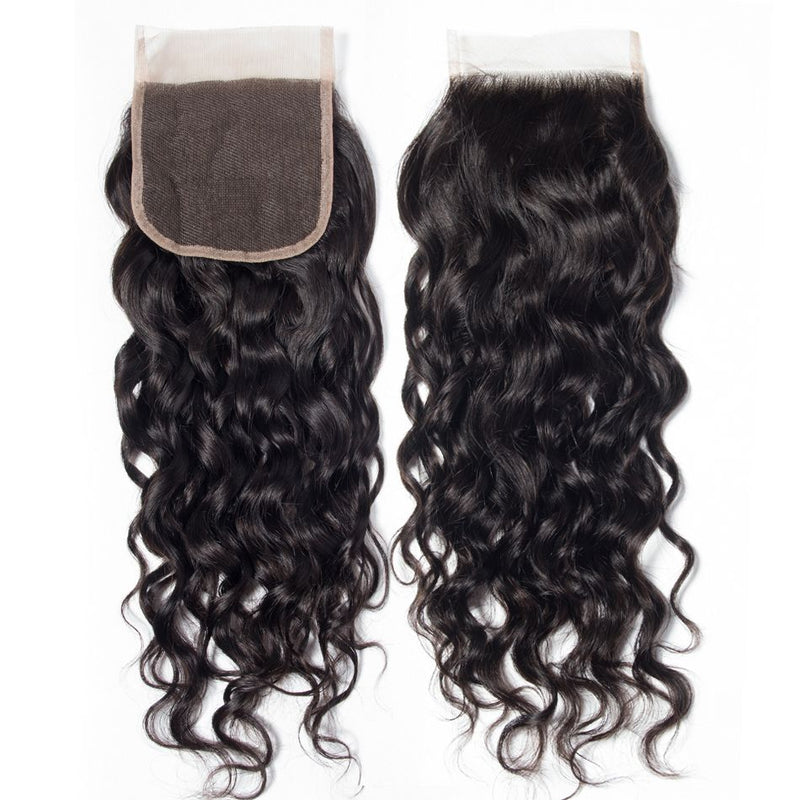 wholesale virgin human hair bundle deals water wave hair deal 3 or 4 Bundles with HD Transparent Closure