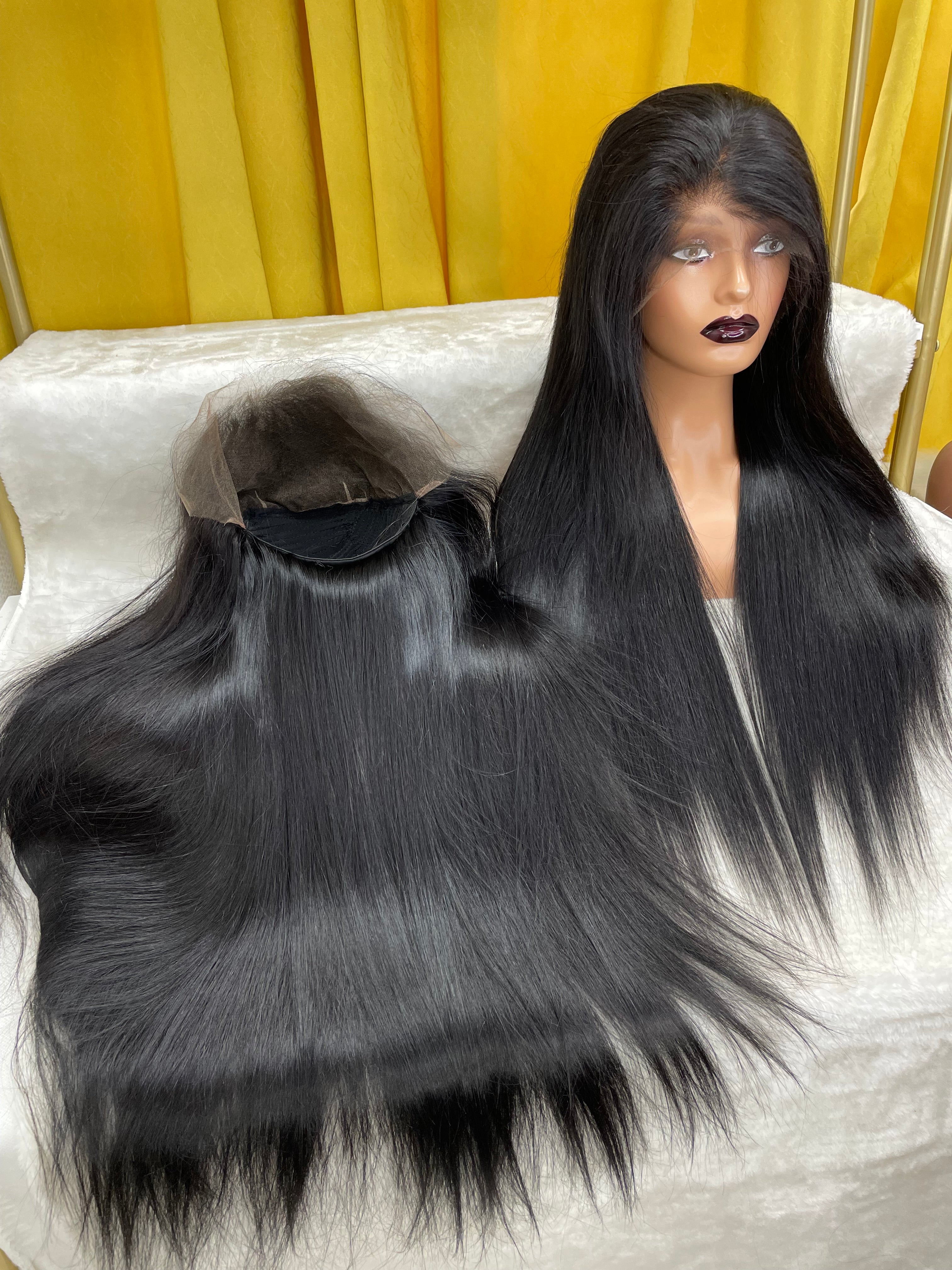 Jet Black Middle Part Straight