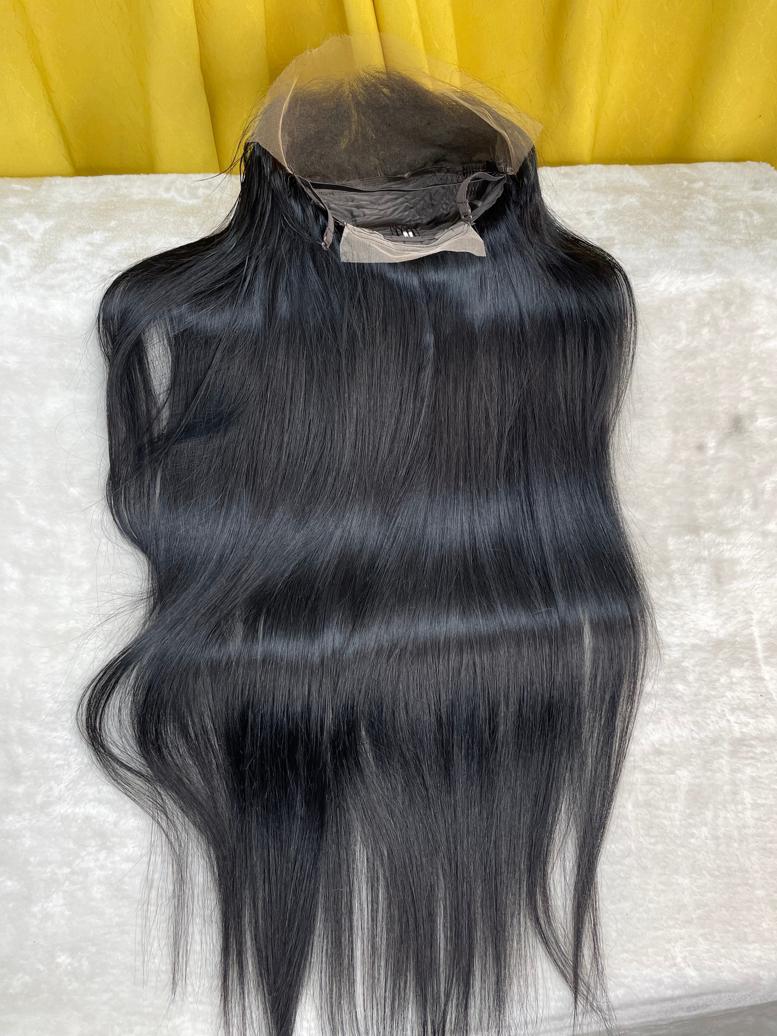 Jet black wig