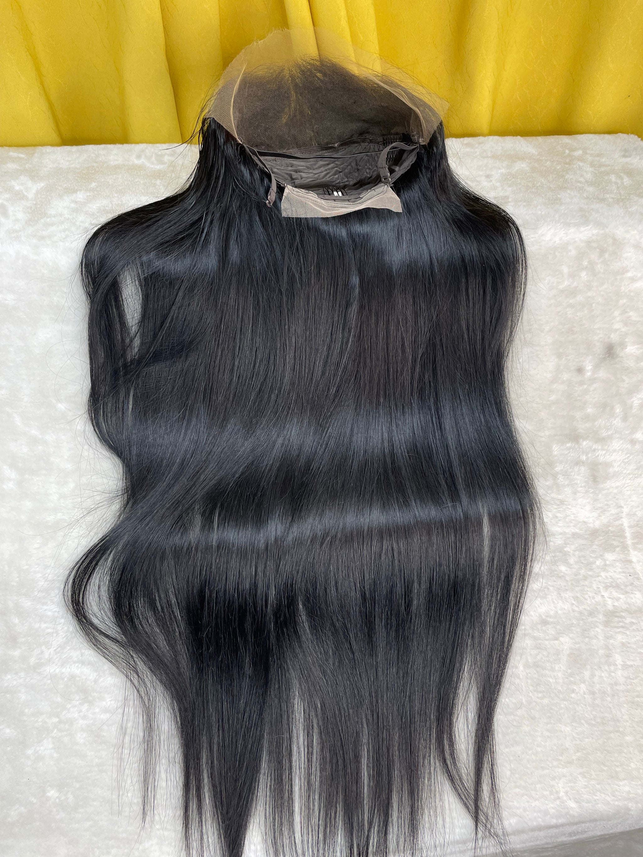 Jet black wig