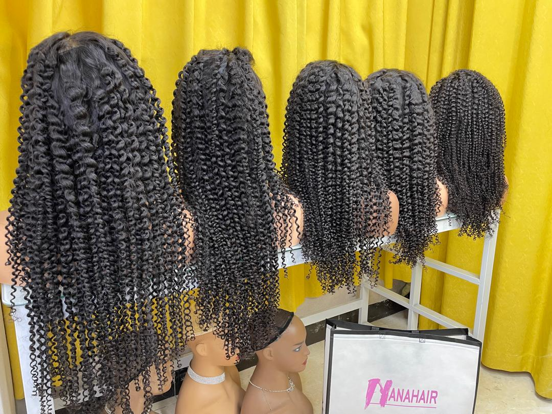 Virgin Kinky Curly Closure Wig 4x4 5x5 6x6 7x7 Real HD Curly Wig Jerry Curl Wig