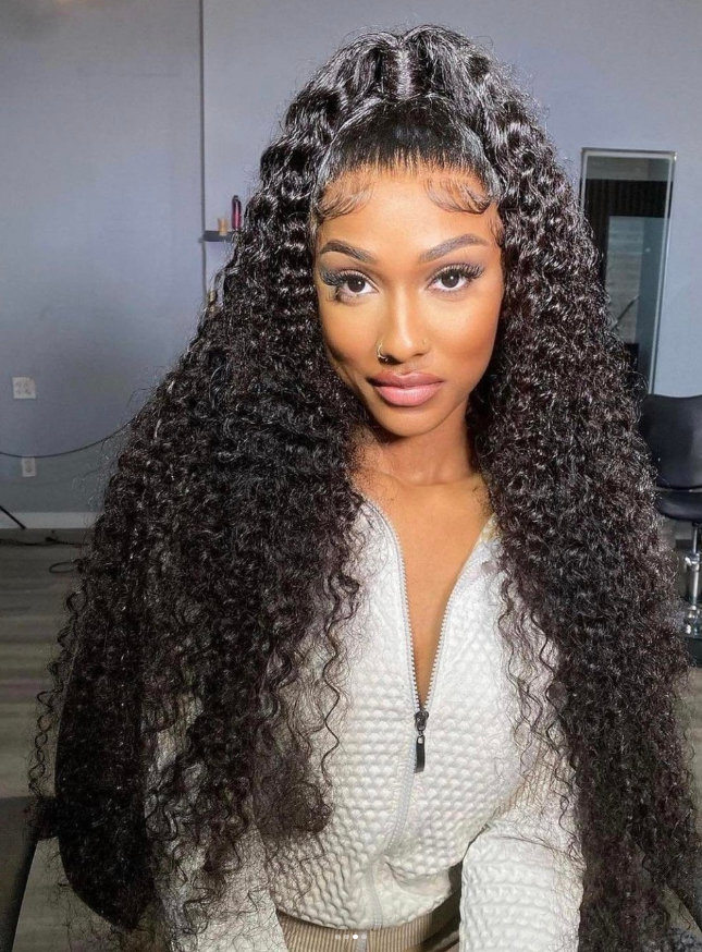 Virgin Kinky Curly Closure Wig 4x4 5x5 6x6 7x7 Real HD Curly Wig Jerry Curl Wig