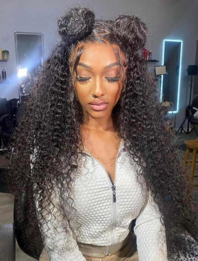 Virgin Kinky Curly Closure Wig 4x4 5x5 6x6 7x7 Real HD Curly Wig Jerry Curl Wig