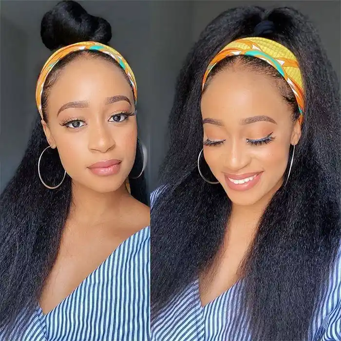Raw/Virgin Kinky Straight Wear And Go Headband Wigs No-Lace No-Glue