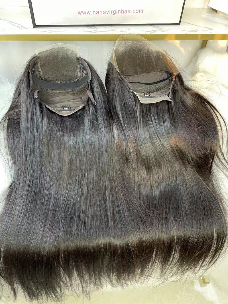 Upgrade Mink Virgin Hair Wig Silky Straight Pre-cut Lace Closure Wig Easy Install Cap Size 4x4 5x5 6x6 7x7