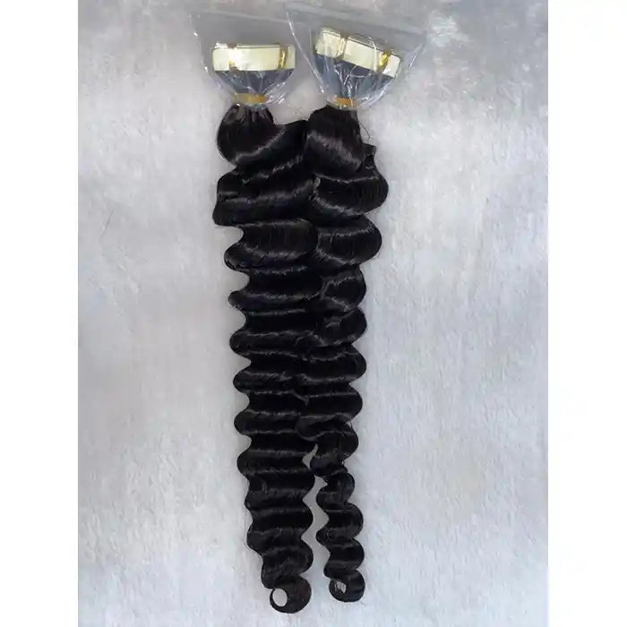 natural hair tape in hair extensions