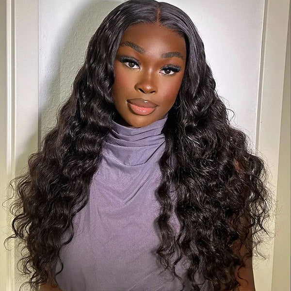 Raw/Virgin Loose Deep Wave U/V Part Wigs with Clips Glueless Wig Ocean Wave V Part Wig