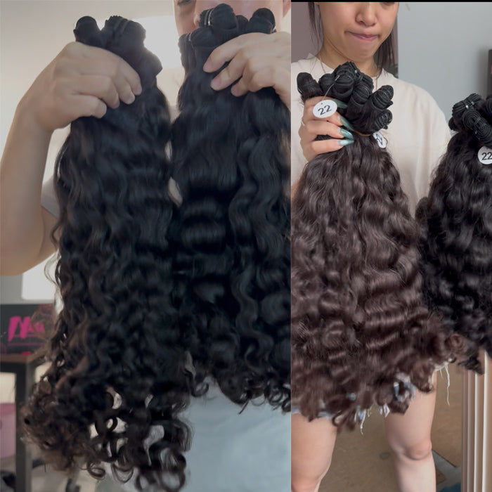 Unprocessed Raw Indian Curly Hair Bundles From One Donor
