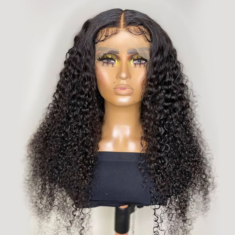 Raw Hair Glueless Curly 13x6 13x4 HD Lace Frontal Wig Deep Curly HD Lace Human Hair Wigs Plucked Hairline