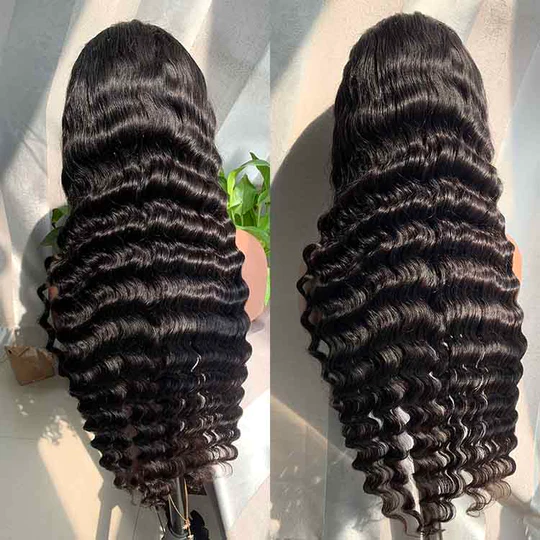 Raw Hair Glueless Deep Wave Human Hair Wigs Loose Deep Wave 13x4 13x6 Lace Frontal Wig 160% 200% Density Pre Plucked 13x6 HD Lace Wigs