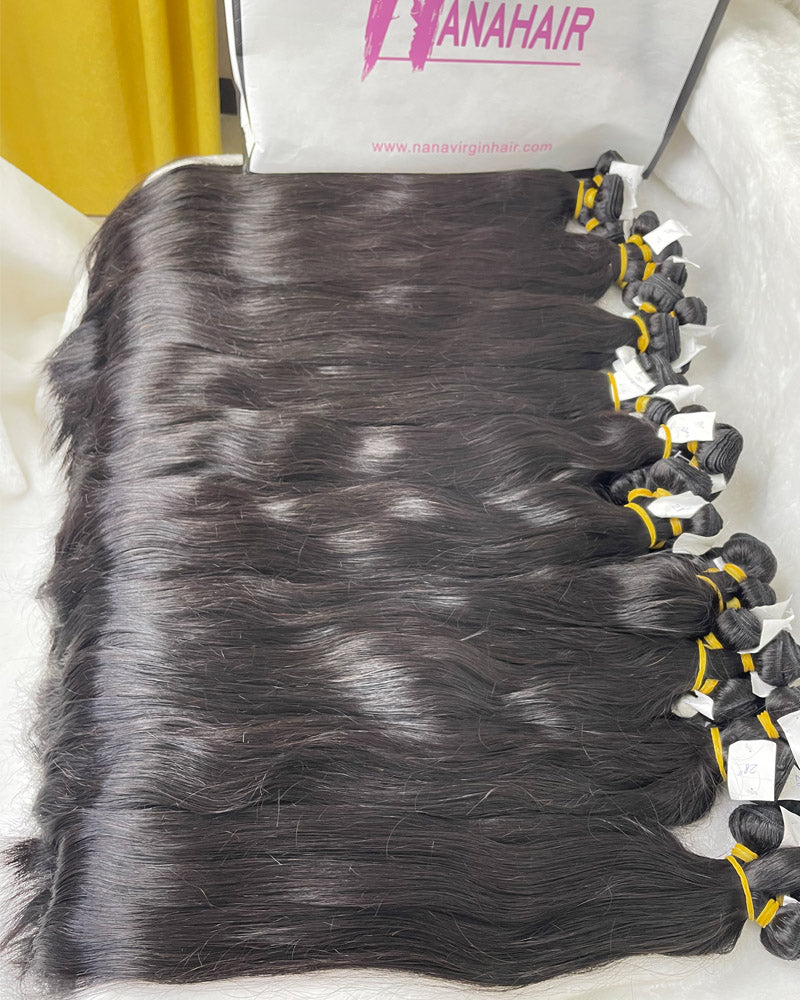 Raw hair Double Drawn Straight Hair Bundles From One Donor human hair Lace closure