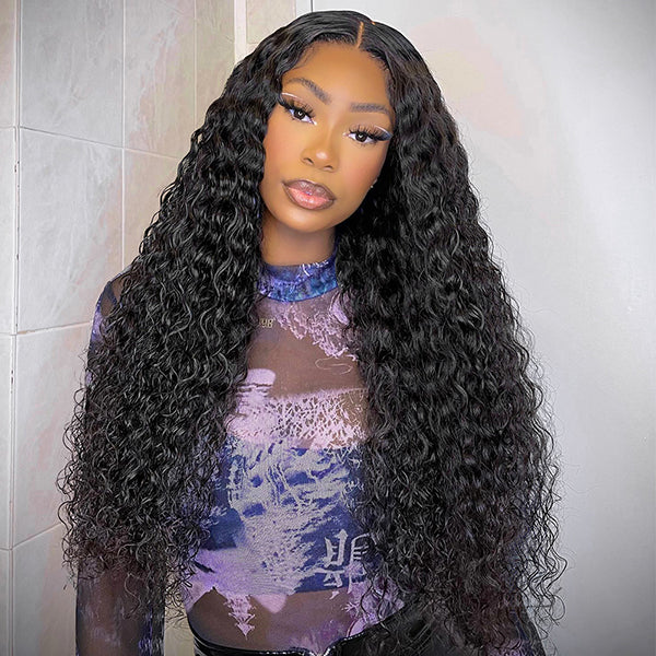 Raw Hair Glueless Water Wave Human Hair Wigs 13x4 Lace Frontal Wig Wet And Wavy Pre Plucked 13x6 HD Lace Wigs