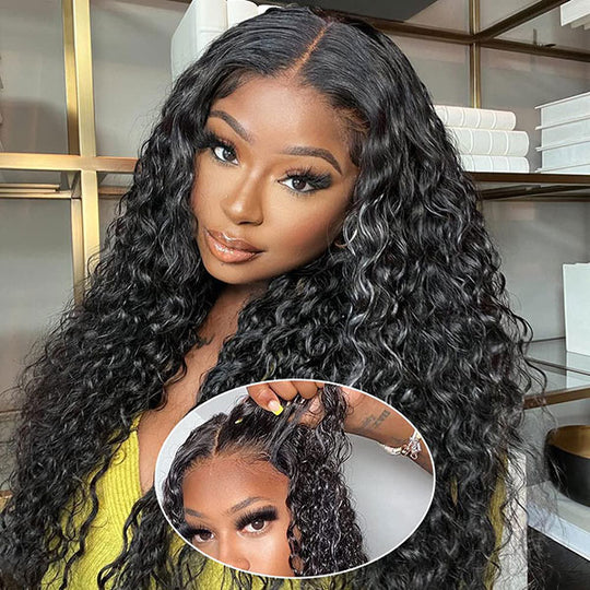 Raw Hair Glueless Water Wave Human Hair Wigs 13x4 Lace Frontal Wig Wet And Wavy Pre Plucked 13x6 HD Lace Wigs