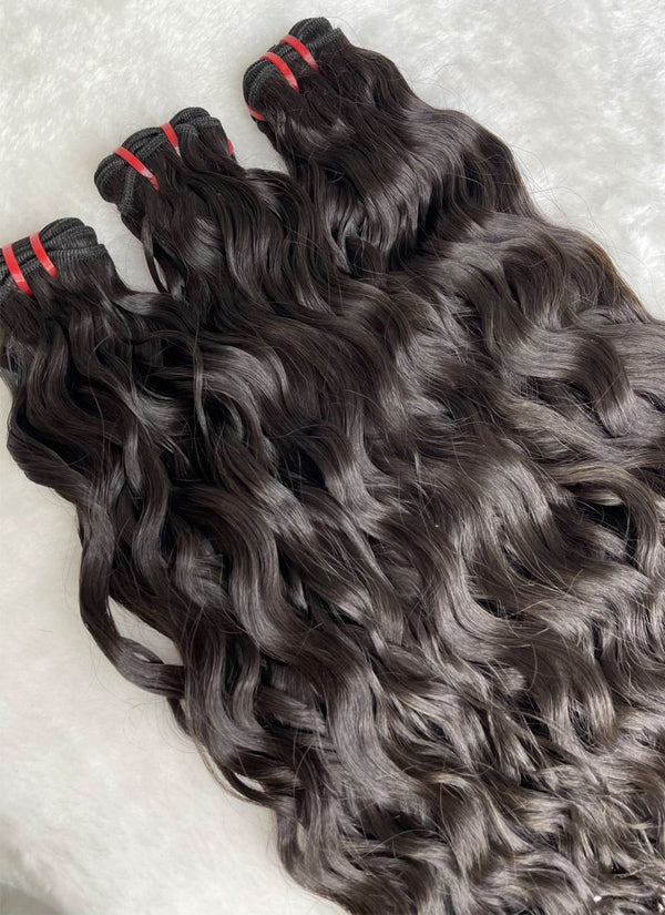 Double Drawn Indian Curly Raw Hair Bundles From One Donor human hair Lace closure