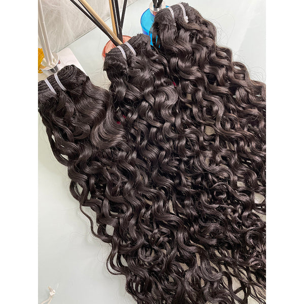 Raw human hair water wave hair bundle wholesale unprocessed bundle deal 1 bundle/ 3 bundle /4 bundle