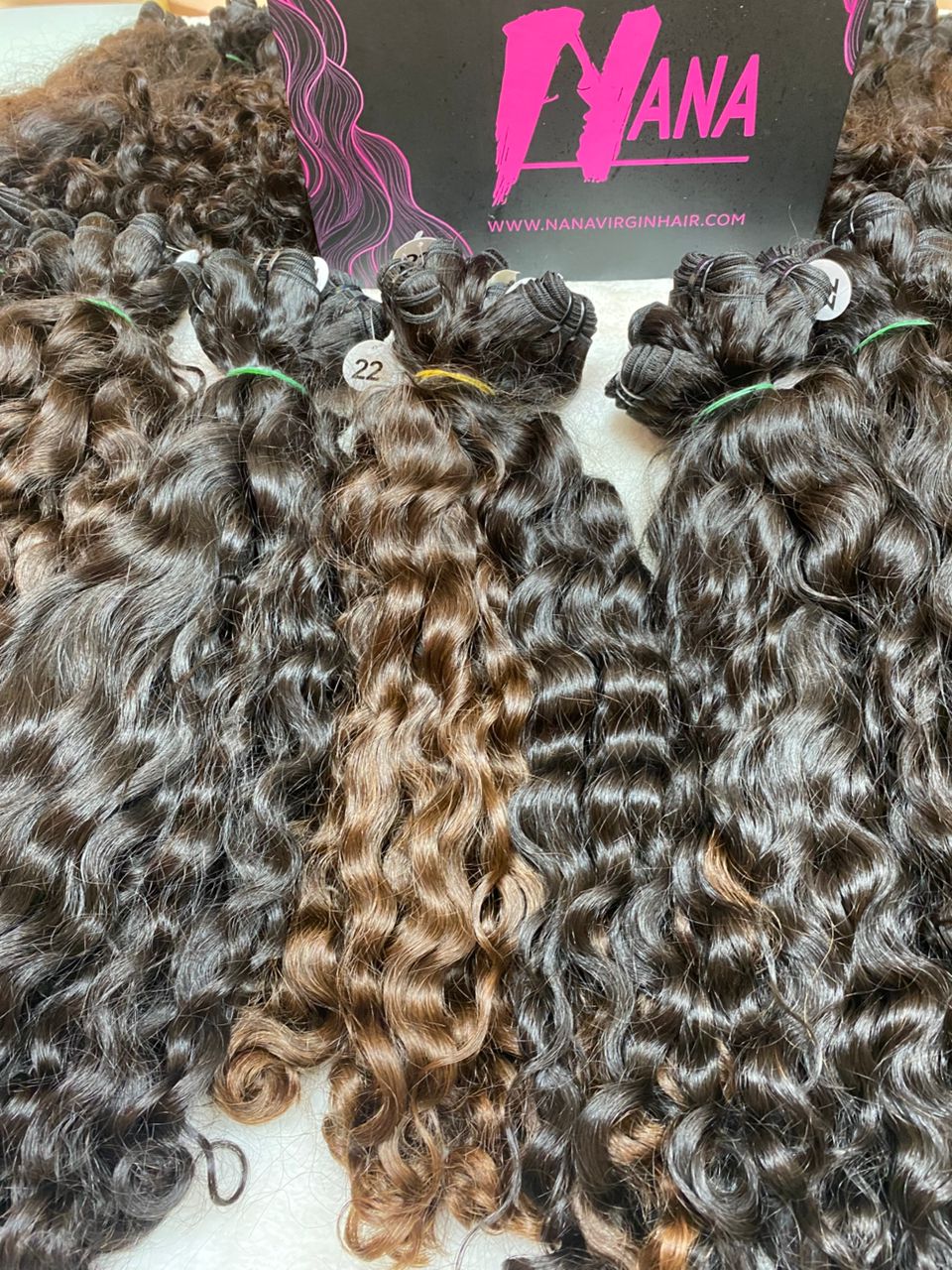Unprocessed Raw Indian Curly Hair Bundles From One Donor