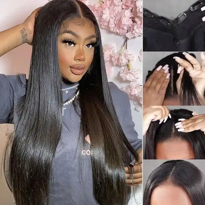 Raw/Virgin Straight U/V Part Wig Without Leave Out Upgrade V/U Part Wig