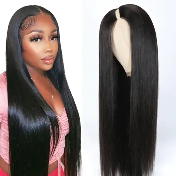 Raw/Virgin Straight U/V Part Wig Without Leave Out Upgrade V/U Part Wig