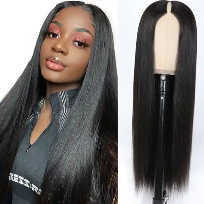Raw/Virgin Straight U/V Part Wig Without Leave Out Upgrade V/U Part Wig