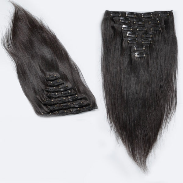 Clip-In human hair Extensions Black