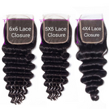 Wholesale virgin human hair transparent lace closure loose deep wave HD lace closure 4x4/5x5/6x6/7x7
