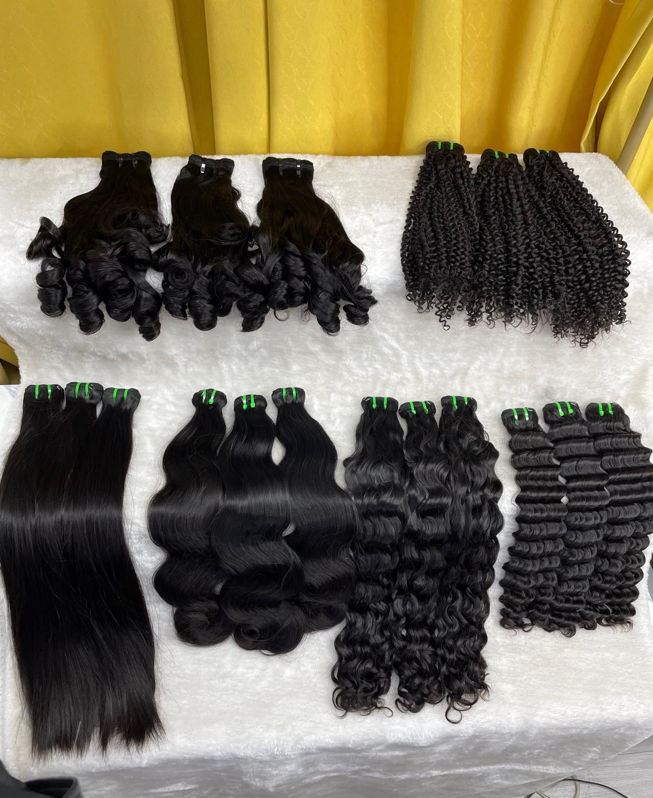 Double Drawn Virgin hair wholesale bundle deal 2 bundle