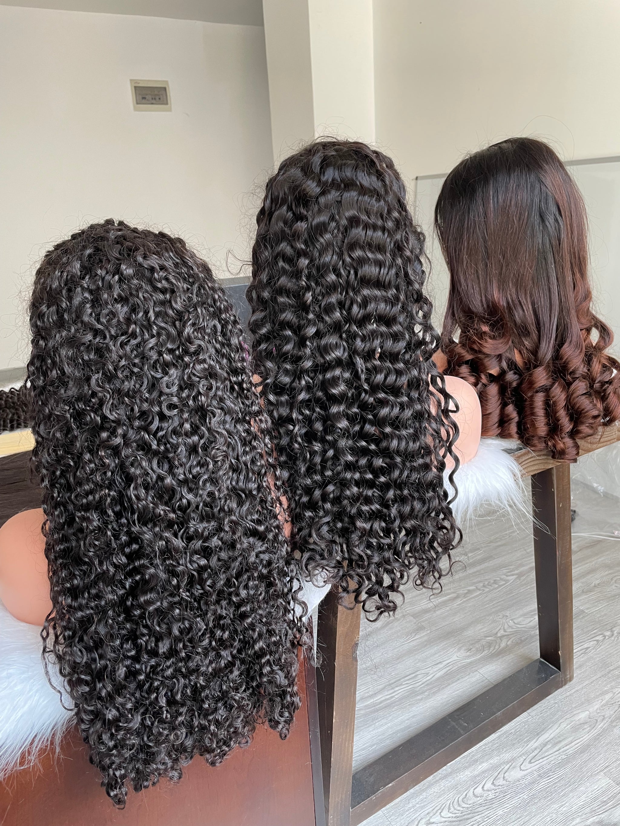 double drawn curly wig