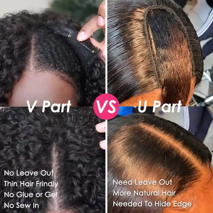 Raw/Virgin Hair Water Wave V Part Wig Natural Wave U Shape Wig Beginner Friendly 0 Skill Needed